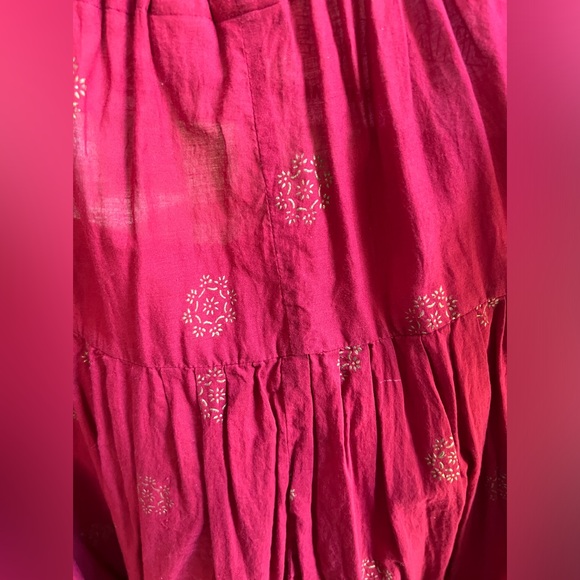 Red & Gold Women's Indian Patiala Harem Pants - Picture 4 of 4